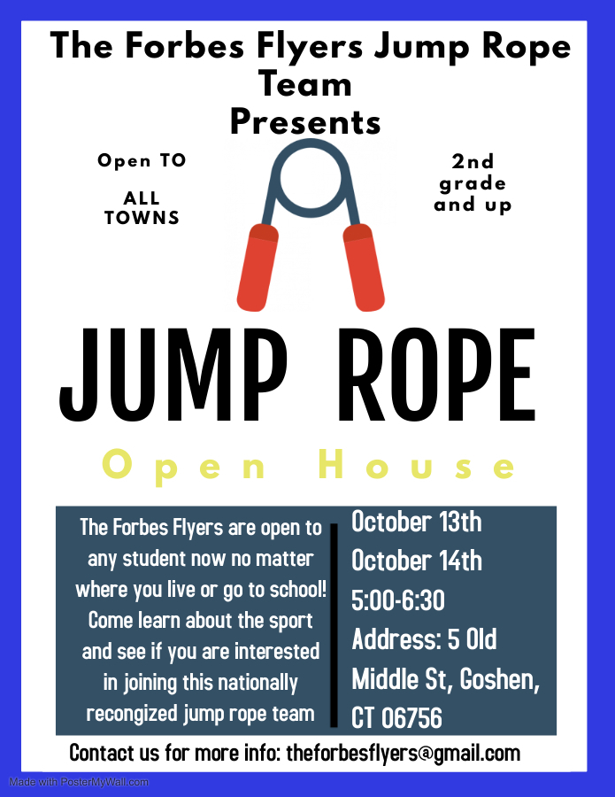 Open House Forbes Flyers Jump Rope Team Litchfield Middle School