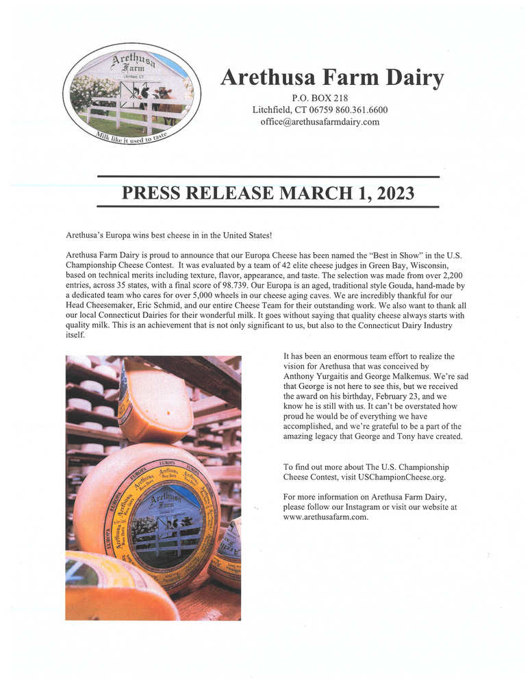 Arethusa Press Release