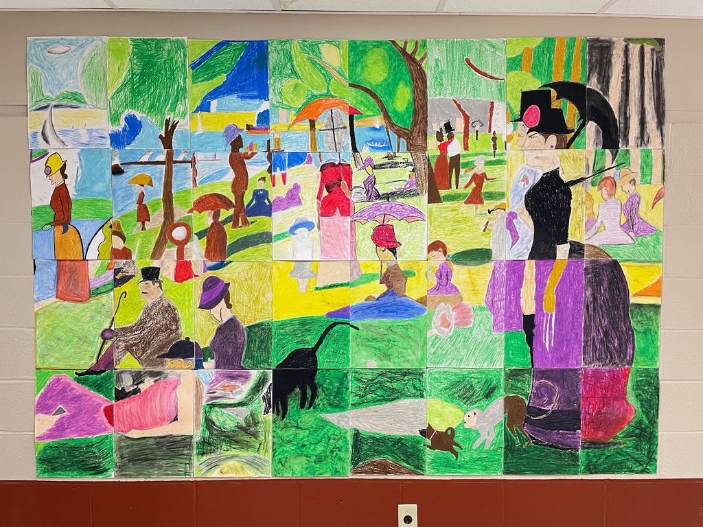 7th grade collaborate on Seurat reproduction