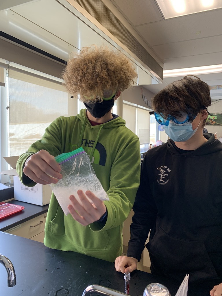 Wamogo chemistry students exploring evidence for chemical change